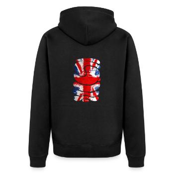 Angleterre Royaume-Uni Londres Anglais britannique Royaume-Uni - Veste à capuche bio Premium Unisexe - noir - Dos - Nico (187cm)