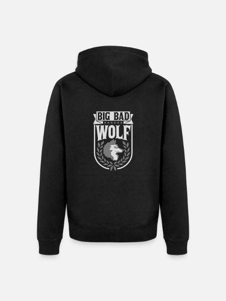 big bad wolf quote - Unisex Premium Organic Zip Hoodie - black