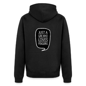 birthday present idea dance emperor penguin winter - Unisex Premium Organic Zip Hoodie - black - Back - Nico (187cm)
