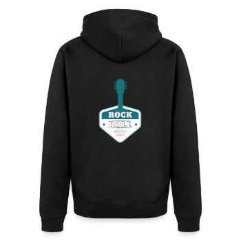 ROCK 'N' ROLL SINCE 1950 - Unisex Premium Organic Zip Hoodie - black - Back - Nico (187cm)