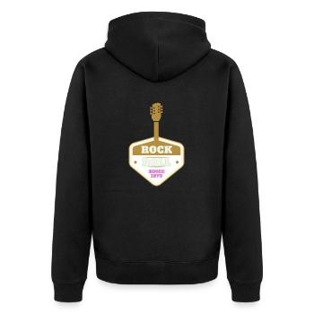 ROCK 'N' ROLL SINCE 1970 - Unisex Premium Organic Zip Hoodie - black - Back - Nico (187cm)