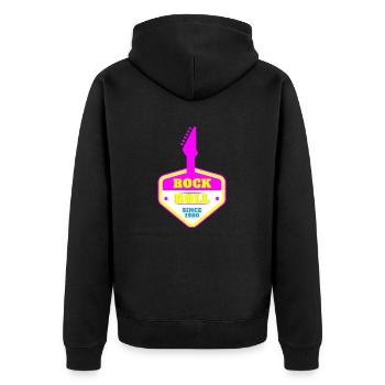 ROCK 'N' ROLL SINCE 1980 - Unisex Premium Organic Zip Hoodie - black - Back - Nico (187cm)