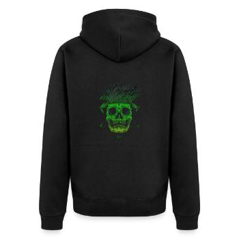 Skeleton Skeleton Skater bone Skull skeleton head - Unisex Premium Organic Zip Hoodie - black - Back - Nico (187cm)