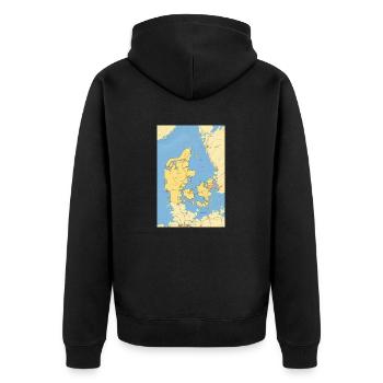 Carte du Danemark avec les villes, les routes, les rivières, les lacs - Veste à capuche bio Premium Unisexe - noir - Dos - Nico (187cm)