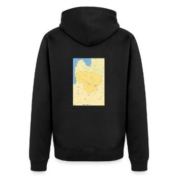 Litauen Karte mit Städten Straßen Flüssen Seen - Unisex Premium Bio Zip Hoodie - Schwarz - Hinten - Nico (187cm)