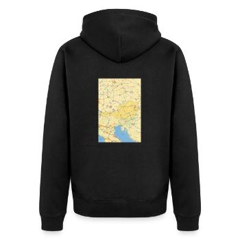 Austria map with cities, roads, rivers, lakes - Unisex Premium Organic Zip Hoodie - black - Back - Nico (187cm)
