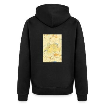 Schweiz Karte mit Städten Straßen Flüssen Seen - Unisex Premium Bio Zip Hoodie - Schwarz - Hinten - Nico (187cm)