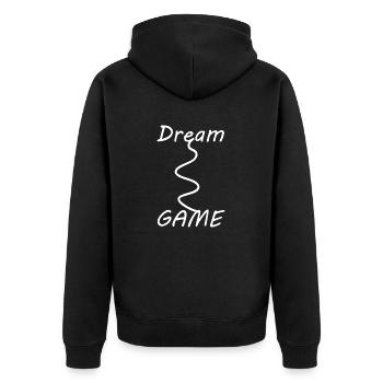 Game Gaming PC - Unisex Premium Bio Zip Hoodie - Schwarz - Hinten - Nico (187cm)