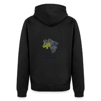 Karte Bundesland Niedersachsen Straßenkarte - Unisex Premium Bio Zip Hoodie - Schwarz - Hinten - Nico (187cm)