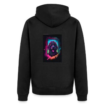 Rainbow Hund Phone Case Edition - Unisex Premium Bio Zip Hoodie - Schwarz - Hinten - Nico (187cm)