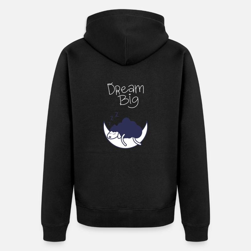 Träumen Sie groß - Unisex Premium Bio Zip Hoodie - Schwarz
