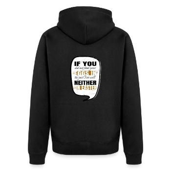 bluelittlebird designs white baby rabbit gift - Unisex Premium Organic Zip Hoodie - black - Back - Nico (187cm)