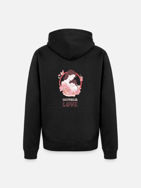 Mutterliebe - Unisex Premium Bio Zip Hoodie - Schwarz