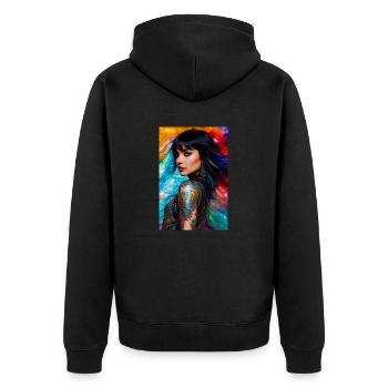 Colorful Beauty 12 - Unisex Premium Organic Zip Hoodie - black - Back - Nico (187cm)