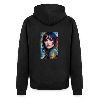 Colorful Beauty 3 - Unisex Premium Organic Zip Hoodie - black - Back - Nico (187cm)