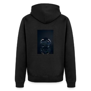 Blasen in einer Blase chrome 1 - Unisex Premium Bio Zip Hoodie - Schwarz - Hinten - Nico (187cm)