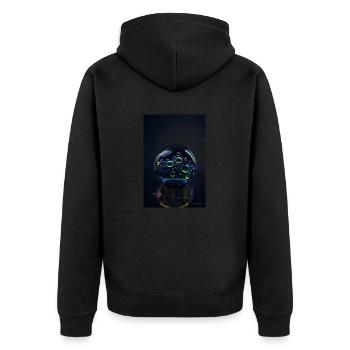 Blasen in einer Blase regenbogen 1 - Unisex Premium Bio Zip Hoodie - Schwarz - Hinten - Nico (187cm)