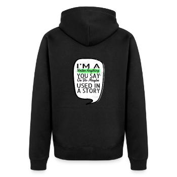 funny literary book author reading novel - Unisex Premium Bio Zip Hoodie - Schwarz - Hinten - Nico (187cm)