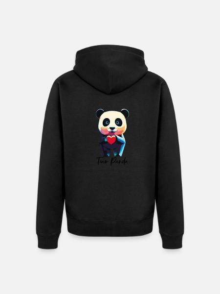 PANDA - Unisex Premium Bio Zip Hoodie - Schwarz