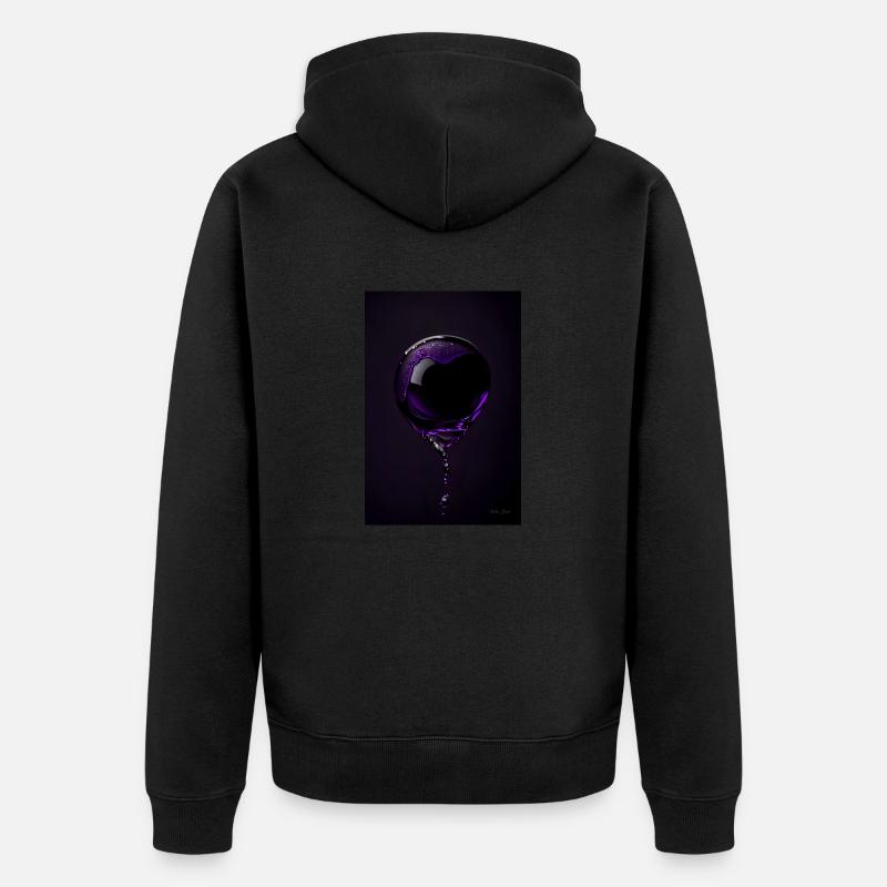 Gouttes Violet 1 - Veste à capuche bio Premium Unisexe - noir