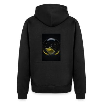 Nuages dans une bulle jaune 3 - Veste à capuche bio Premium Unisexe - noir - Dos - Nico (187cm)