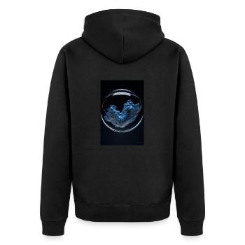 Clouds in a bubble chrome 2 - Unisex Premium Organic Zip Hoodie - black - Back - Nico (187cm)