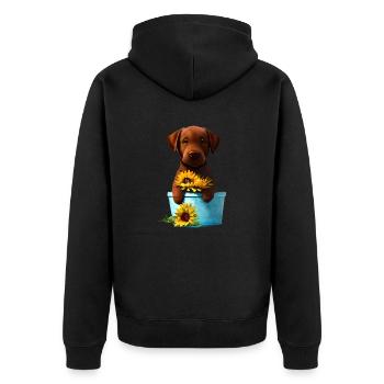 Chiot Labrador Retriever Labrador propriétaire - Veste à capuche bio Premium Unisexe - noir - Dos - Nico (187cm)