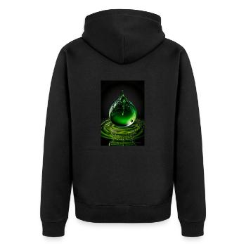 Drops green 2 - Unisex Premium Organic Zip Hoodie - black - Back - Nico (187cm)