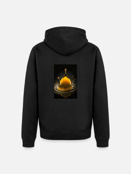 Drops yellow 4 - Unisex Premium Organic Zip Hoodie - black