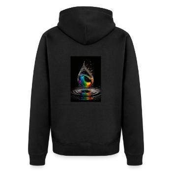Drop rainbow 2 - Unisex Premium Organic Zip Hoodie - black - Back - Nico (187cm)