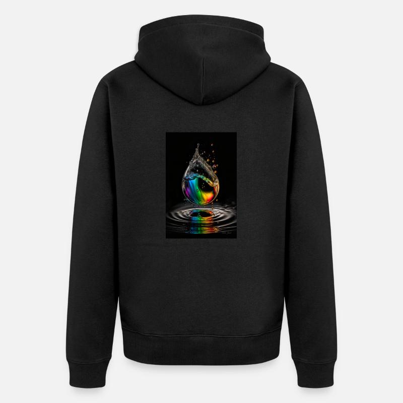 Drop arc-en-ciel 2 - Veste à capuche bio Premium Unisexe - noir