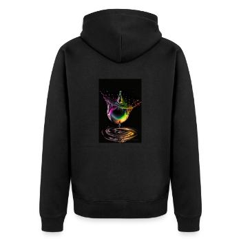 Drops neon 2 - Unisex Premium Organic Zip Hoodie - black - Back - Nico (187cm)