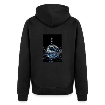 Drop chrome 4 - Unisex Premium Organic Zip Hoodie - black - Back - Nico (187cm)