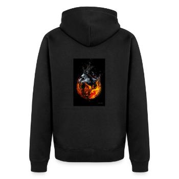 Drops fire 6 - Unisex Premium Organic Zip Hoodie - black - Back - Nico (187cm)