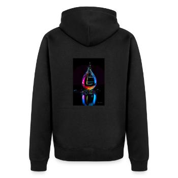 Drops neon 7 - Unisex Premium Organic Zip Hoodie - black - Back - Nico (187cm)