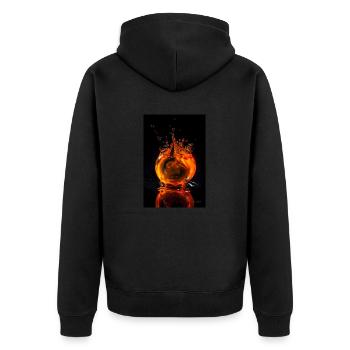 Drops orange 5 - Unisex Premium Organic Zip Hoodie - black - Back - Nico (187cm)