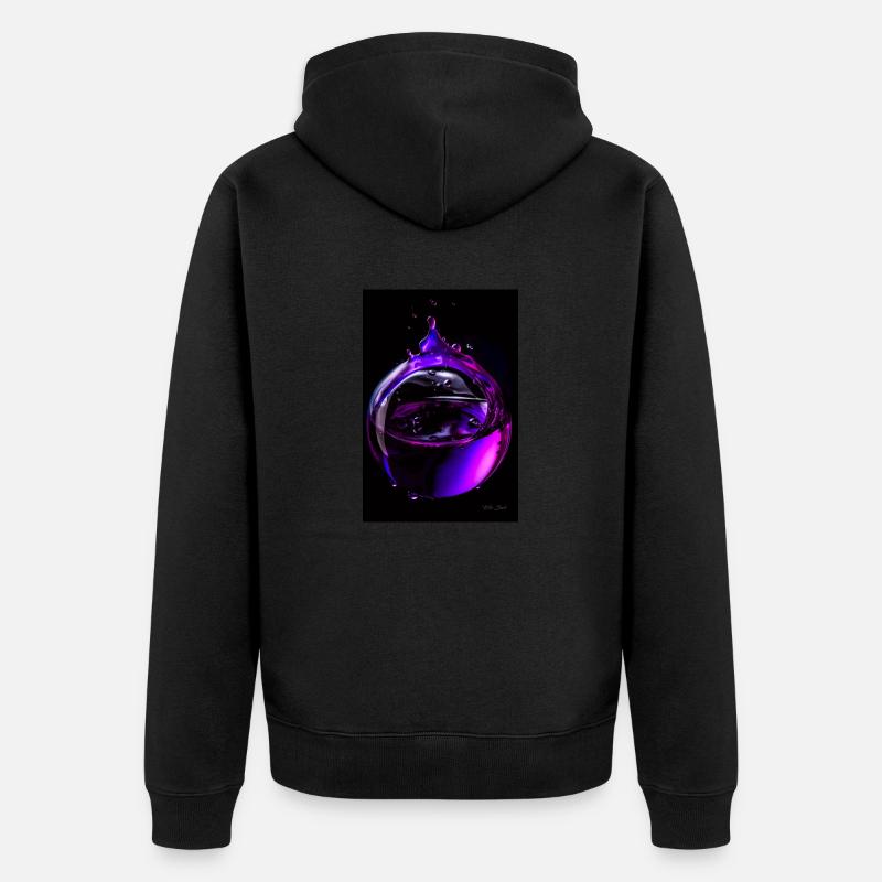Gouttes violettes 6 - Veste à capuche bio Premium Unisexe - noir