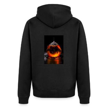 Drops orange 6 - Unisex Premium Organic Zip Hoodie - black - Back - Nico (187cm)