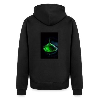 Drops green 7 - Unisex Premium Organic Zip Hoodie - black - Back - Nico (187cm)