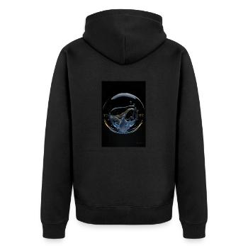 Kaos in einer Blase chrome 4 - Unisex Premium Bio Zip Hoodie - Schwarz - Hinten - Nico (187cm)