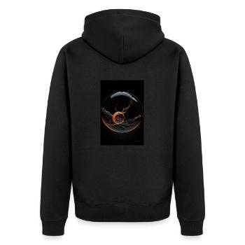 Kaos dans une bulle orange 1 - Veste à capuche bio Premium Unisexe - noir - Dos - Nico (187cm)