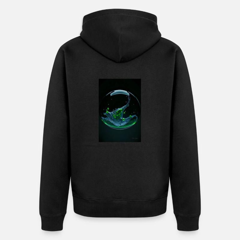 Kaos dans un vert bulle3 - Veste à capuche bio Premium Unisexe - noir