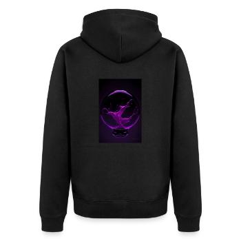 Kaos dans une bulle magenta 1 - Veste à capuche bio Premium Unisexe - noir - Dos - Nico (187cm)