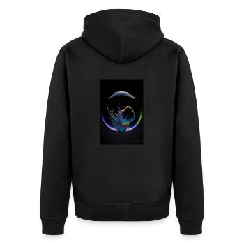 Kaos in einer Blase regenbogen 3 - Unisex Premium Bio Zip Hoodie - Schwarz - Hinten - Nico (187cm)