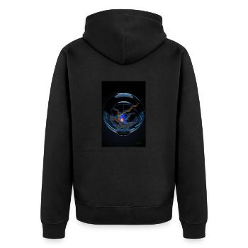 Kaos in einer Blase plasma 1 - Unisex Premium Bio Zip Hoodie - Schwarz - Hinten - Nico (187cm)