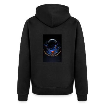 Kaos in einer Blase plasma 2 - Unisex Premium Bio Zip Hoodie - Schwarz - Hinten - Nico (187cm)