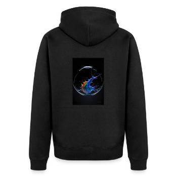 Kaos dans un arc-en-ciel à bulles 2 - Veste à capuche bio Premium Unisexe - noir - Dos - Nico (187cm)