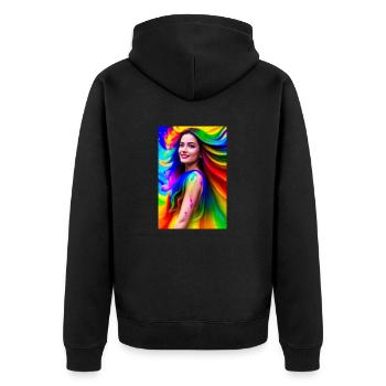 Neon Beauty 7 - Unisex Premium Organic Zip Hoodie - black - Back - Nico (187cm)