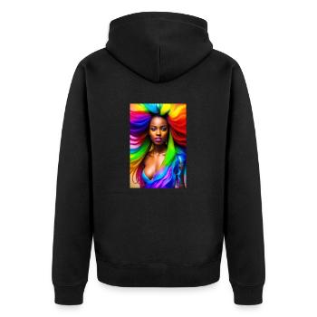 Neon Beauty 2 - Unisex Premium Organic Zip Hoodie - black - Back - Nico (187cm)