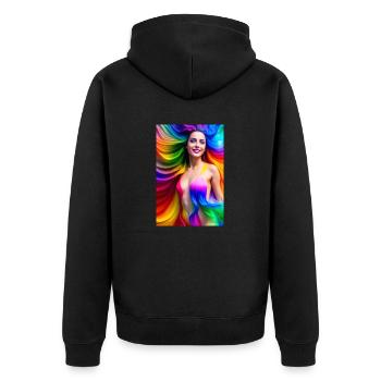 Neon Beauty 9 - Unisex Premium Organic Zip Hoodie - black - Back - Nico (187cm)